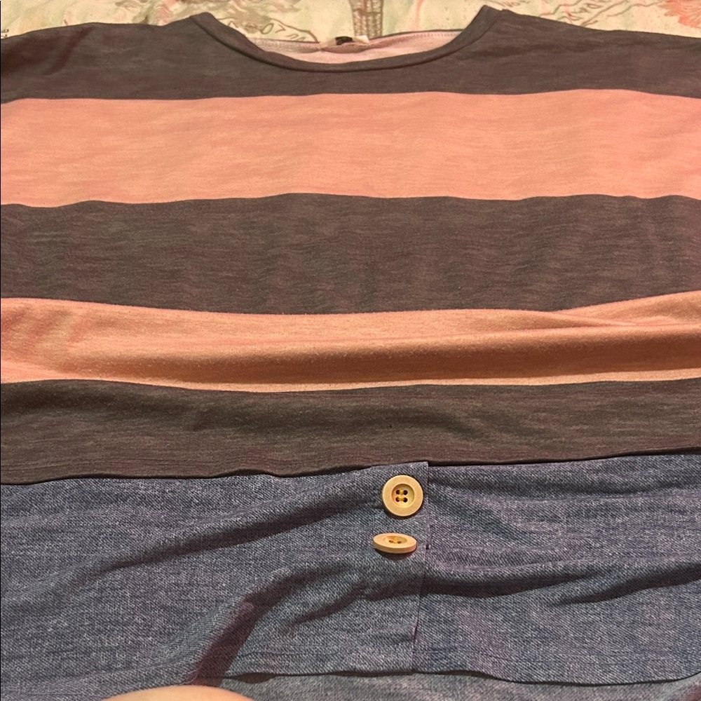 Striped Women's Tunic - Pink and Blue